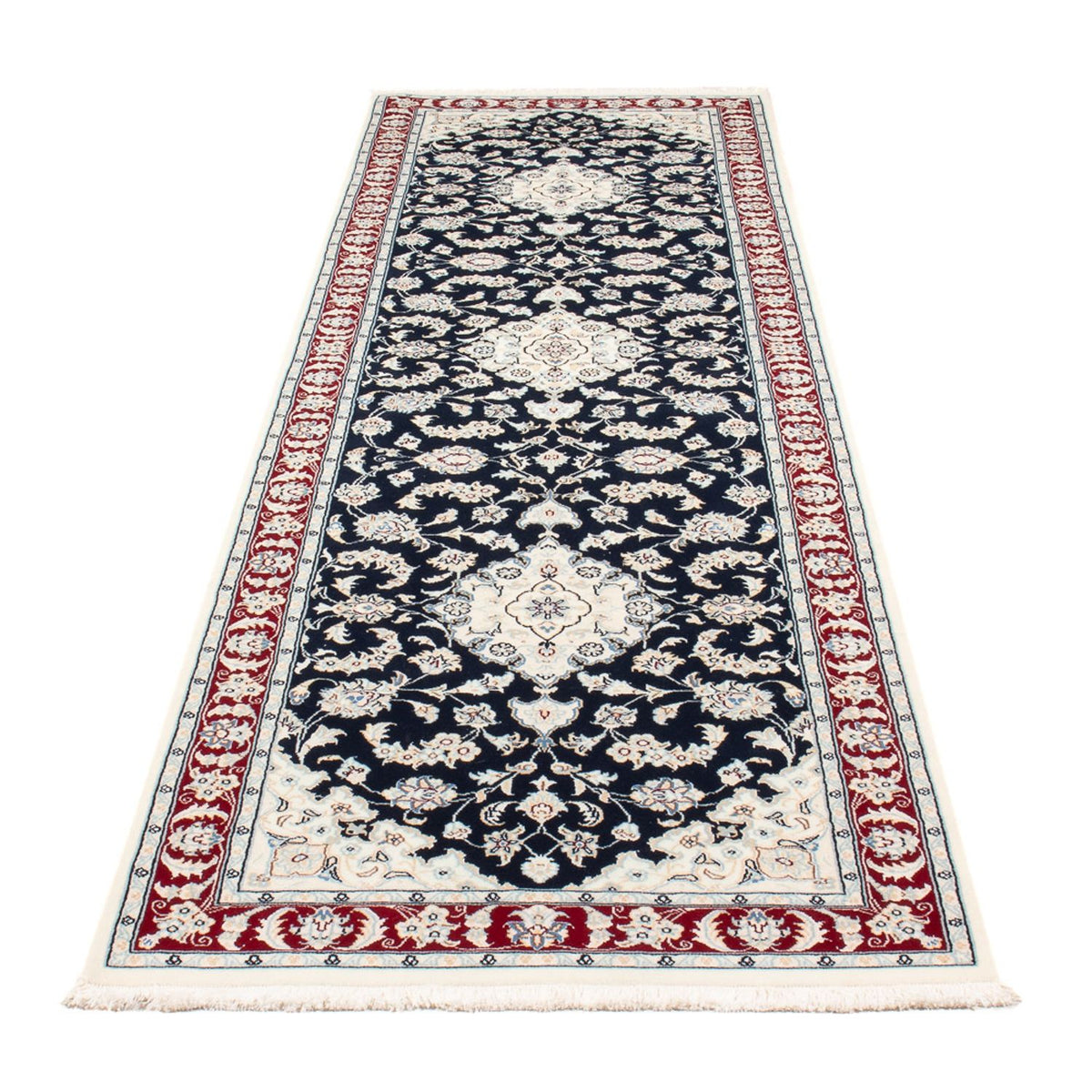 Läufer Perser - Nain - Premium - 292 x 80 cm - dunkelblau
