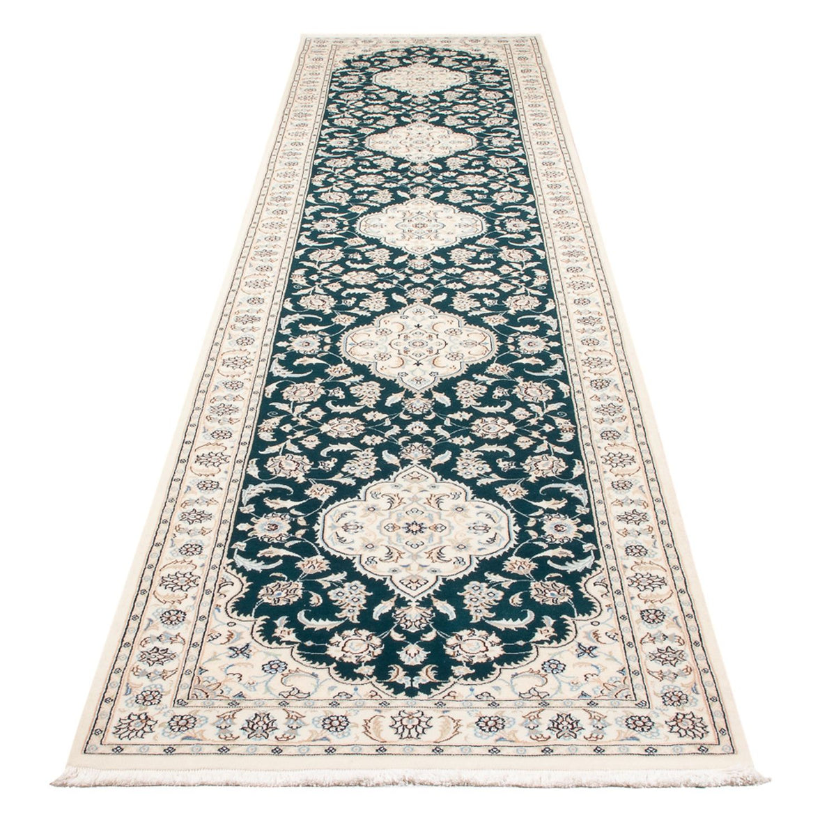 Läufer Perser - Nain - Premium - 397 x 88 cm - dunkelblau