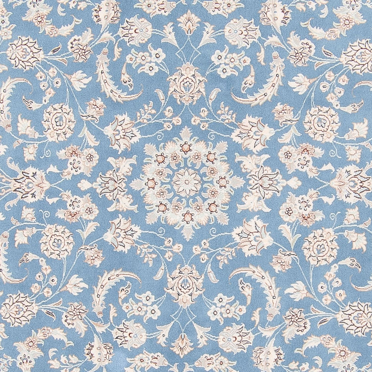 Perserteppich - Nain rund  - 200 x 200 cm - hellblau