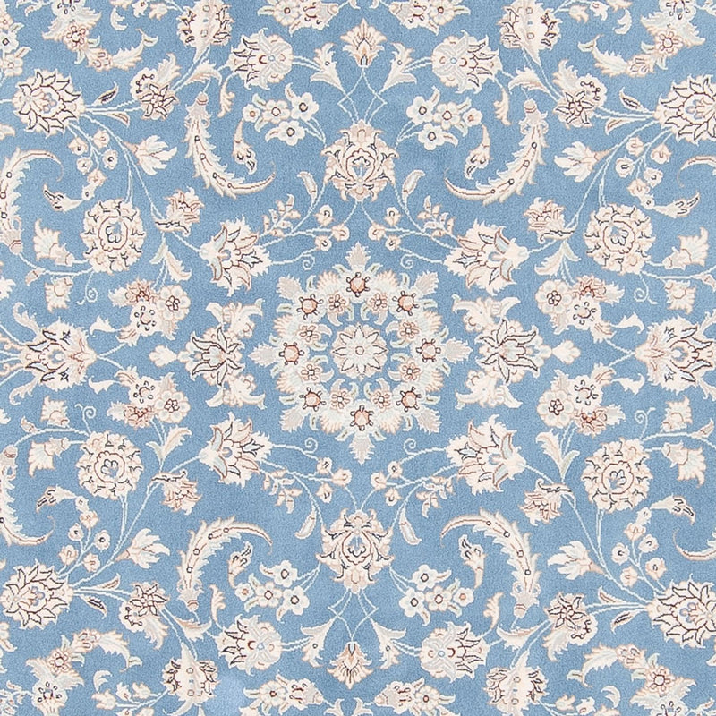 Perserteppich - Nain rund  - 200 x 200 cm - hellblau