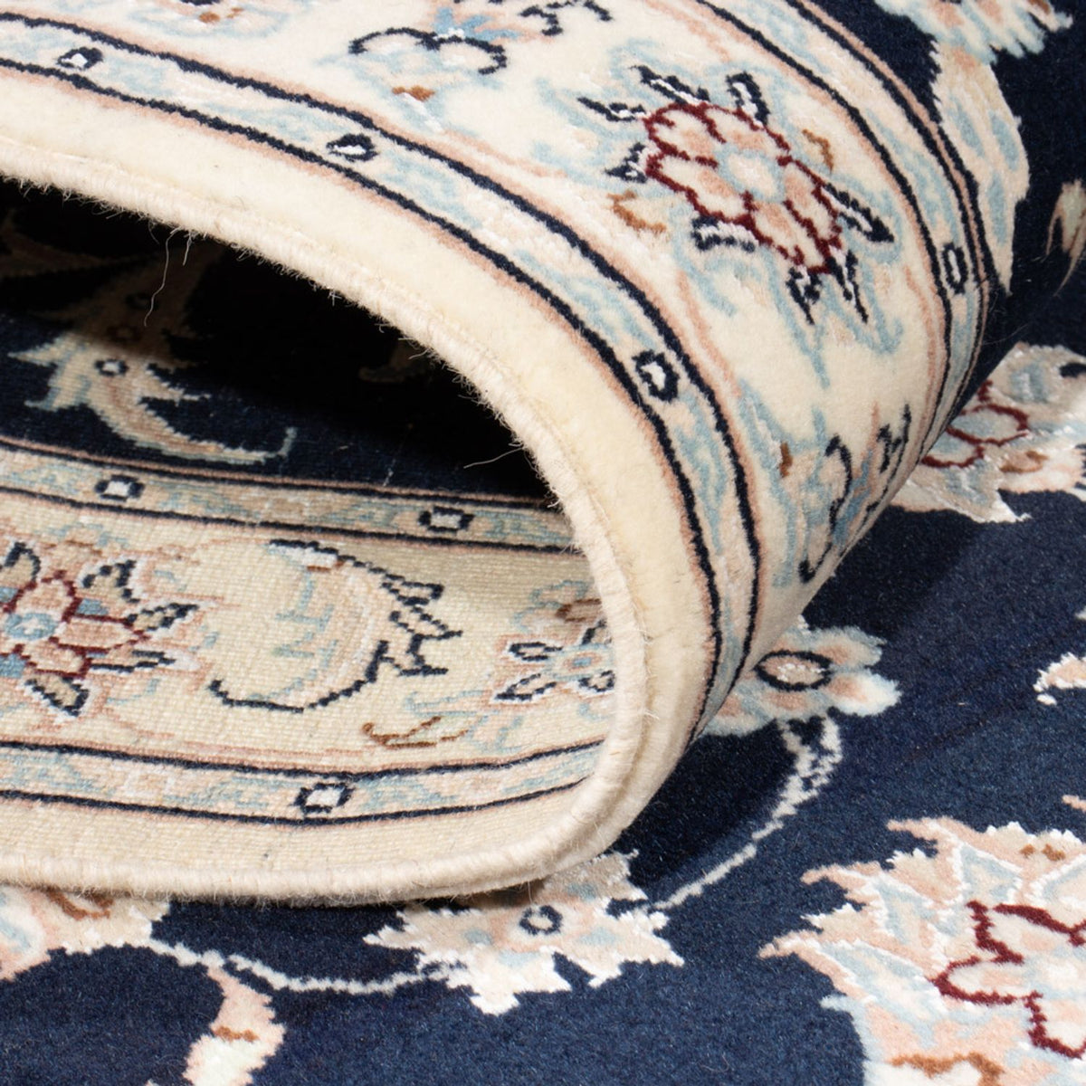 Läufer Perser - Nain - Royal - 205 x 80 cm - dunkelblau