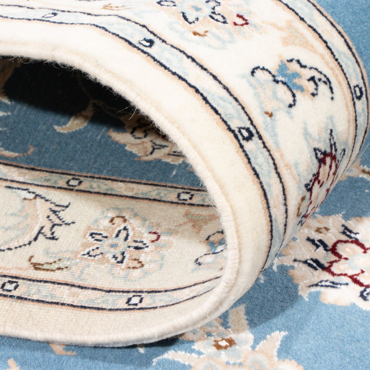 Läufer Perser - Nain - Royal - 200 x 80 cm - hellblau