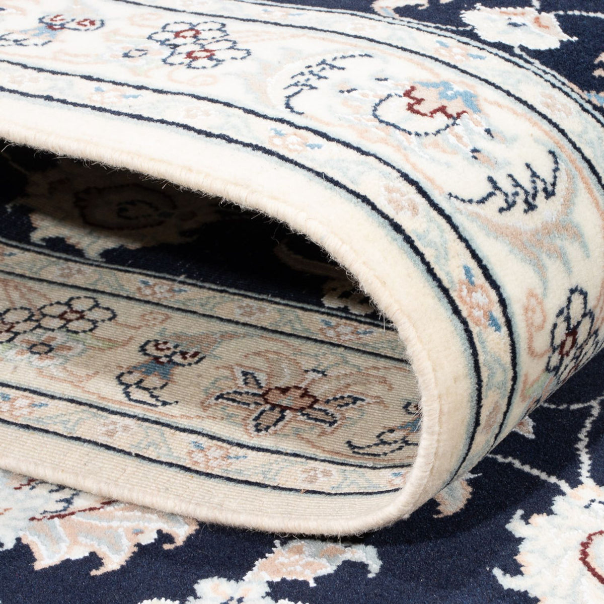 Läufer Perser - Nain - Premium - 302 x 80 cm - dunkelblau