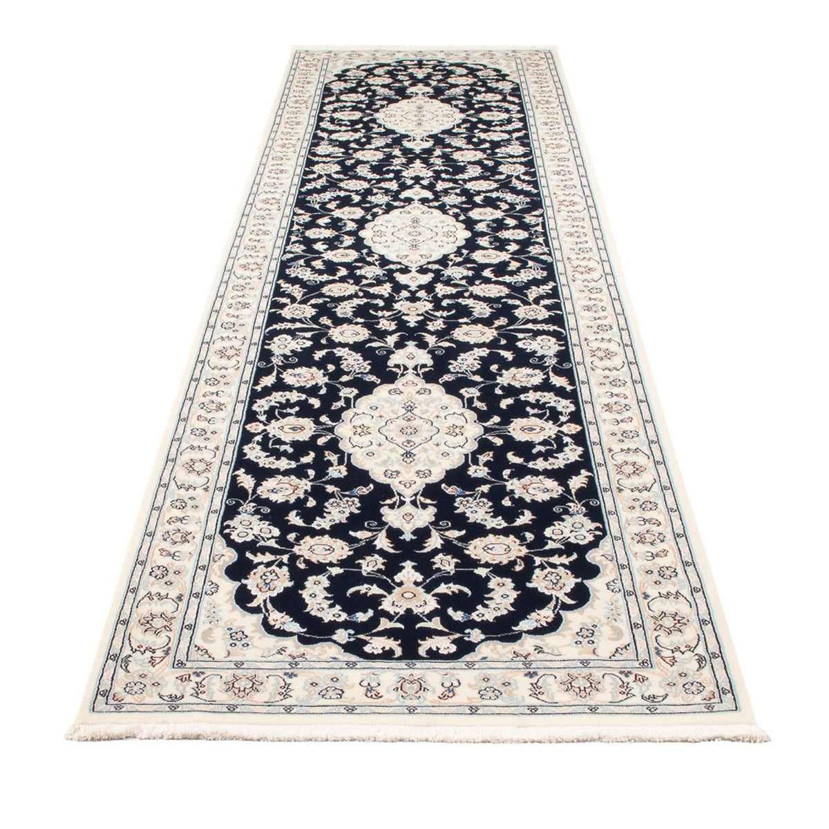 Läufer Perser - Nain - Premium - 344 x 90 cm - dunkelblau