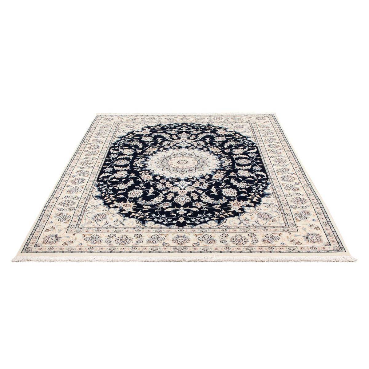 Perserteppich - Nain - Premium - 196 x 148 cm - dunkelblau