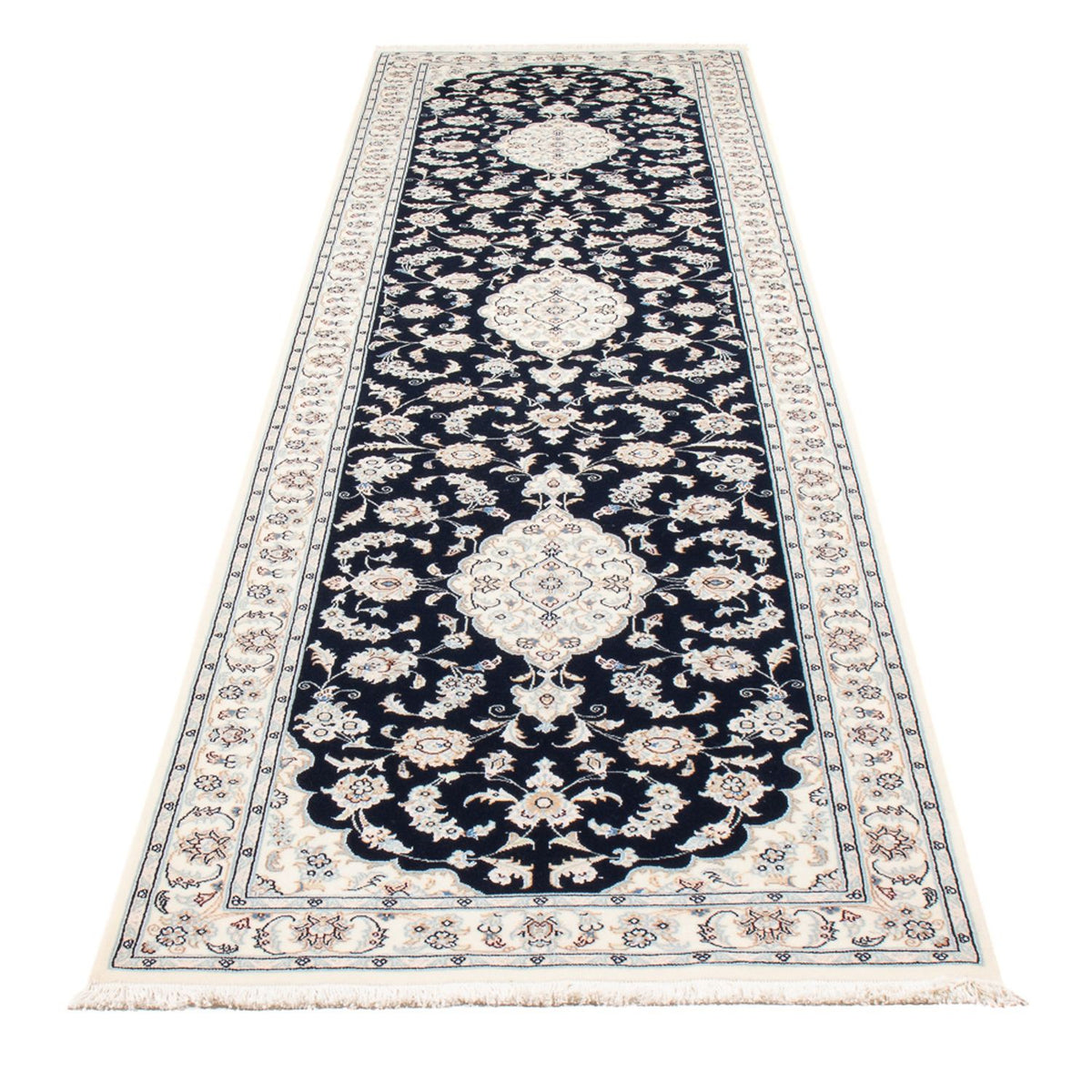 Läufer Perser - Nain - Premium - 340 x 85 cm - dunkelblau