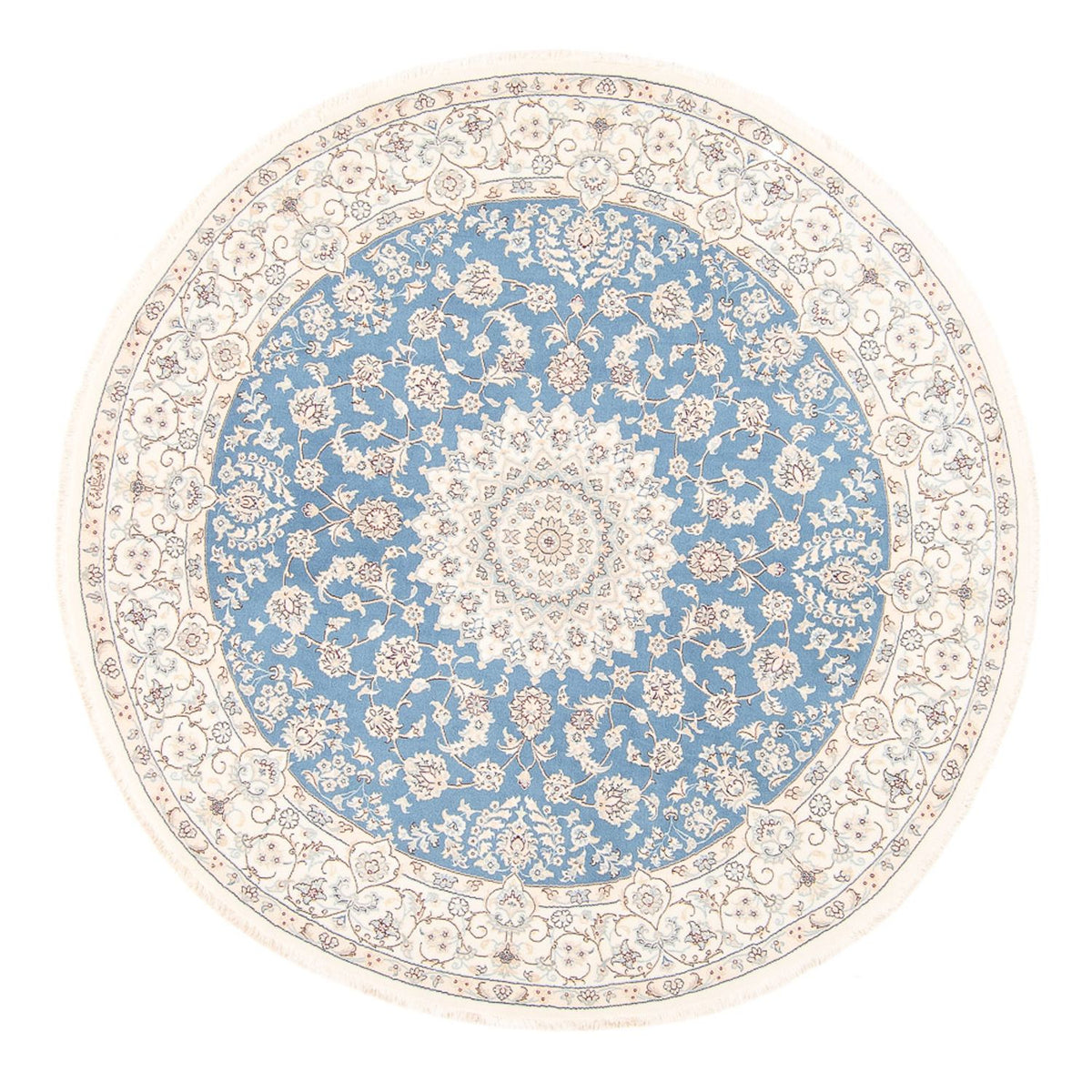 Perserteppich - Nain rund  - 200 x 200 cm - hellblau