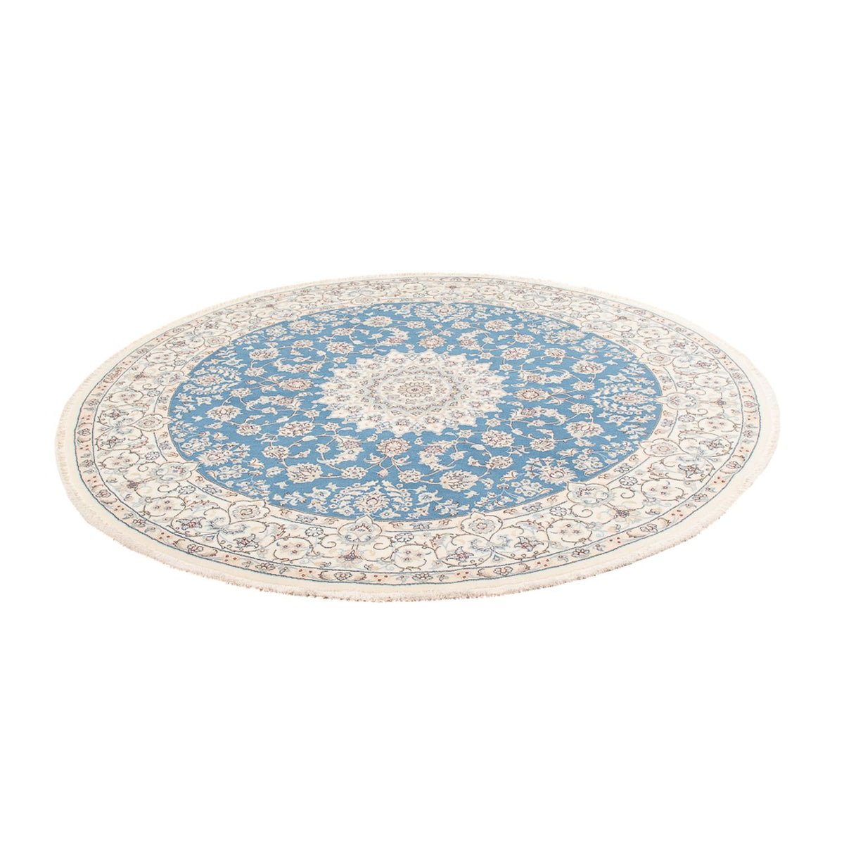 Perserteppich - Nain rund  - 200 x 200 cm - hellblau