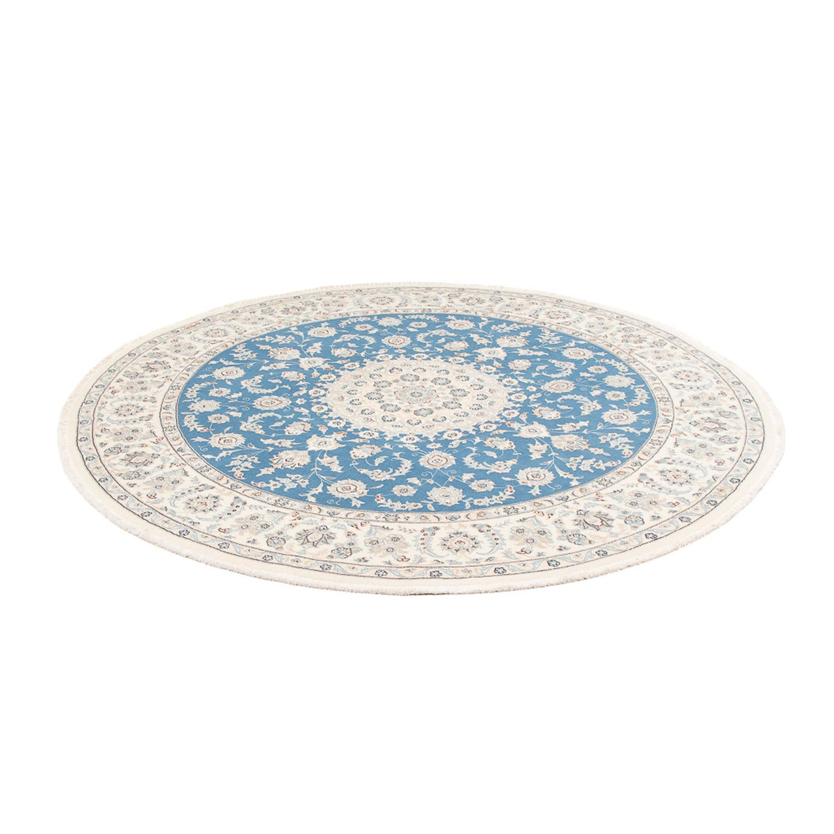 Perserteppich - Nain rund  - 202 x 197 cm - hellblau