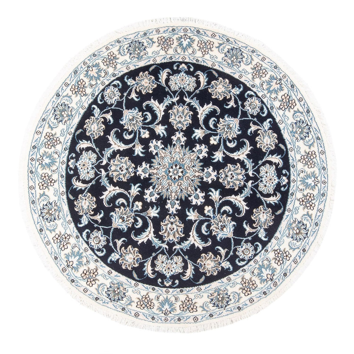 Perserteppich - Nain rund - 150 x 150 cm - dunkelblau