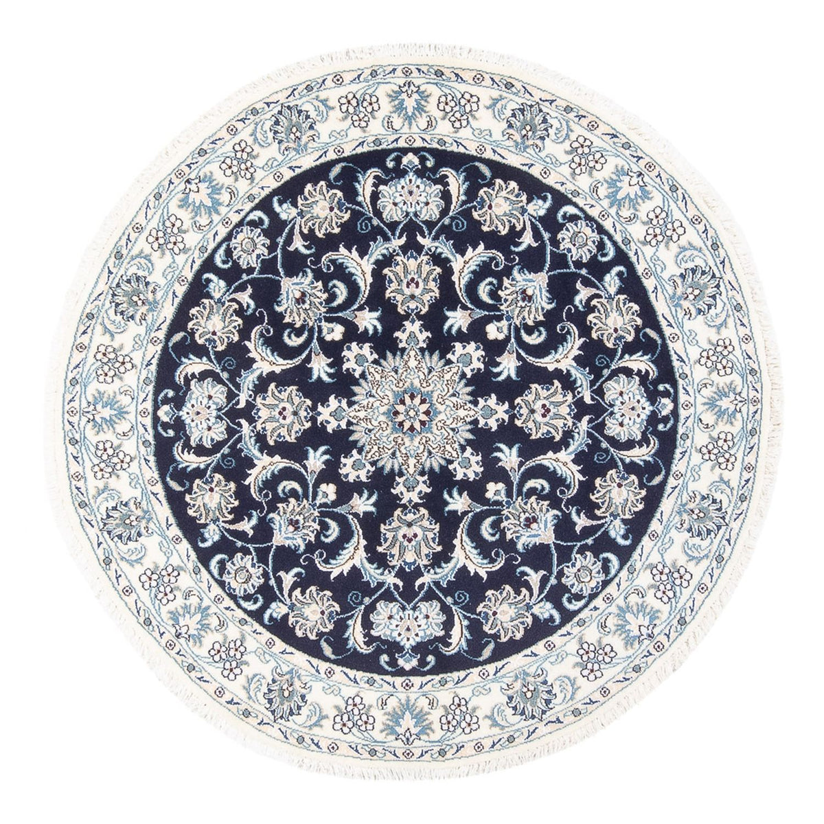 Perserteppich - Nain rund - 150 x 150 cm - dunkelblau