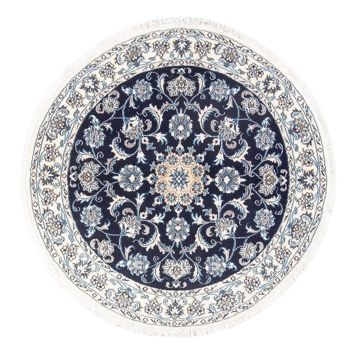 Perserteppich - Nain rund - 150 x 150 cm - dunkelblau