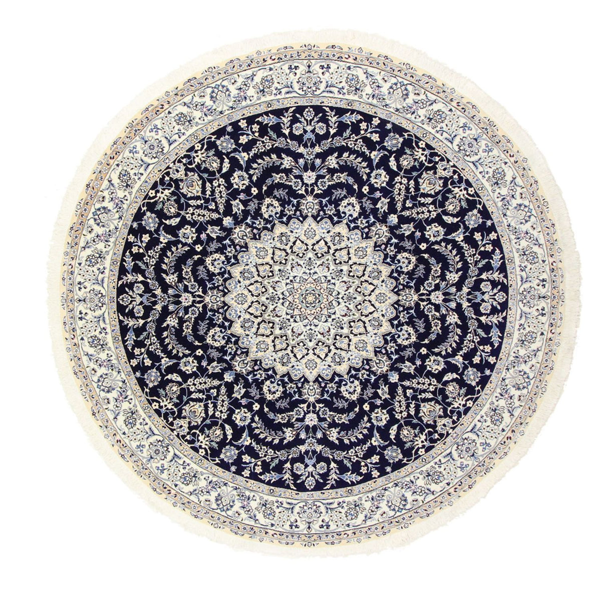 Perserteppich - Nain - Royal rund - 260 x 260 cm - dunkelblau