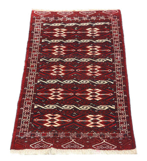 Afghan Teppich - Buchara 165 x 90 cm - dunkelrot