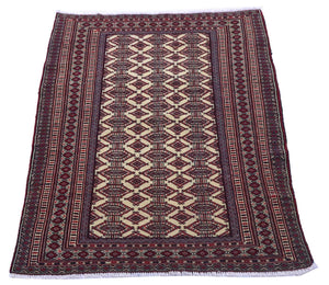 Afghan Teppich 164 x 121 cm - bordeauxrot