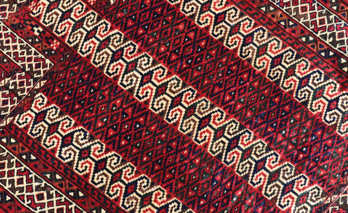 Belutsch Teppich 116 x 95 cm - dunkelrot