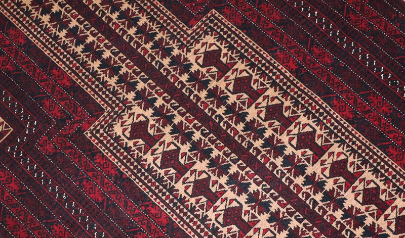 Afghan Teppich 150 x 95 cm - dunkelrot