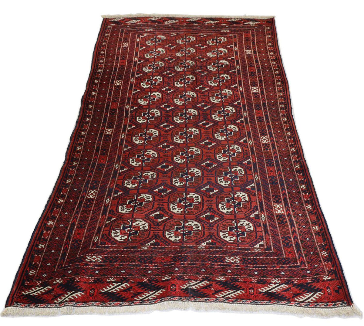Afghan Teppich 229 x 123 cm - dunkelrot