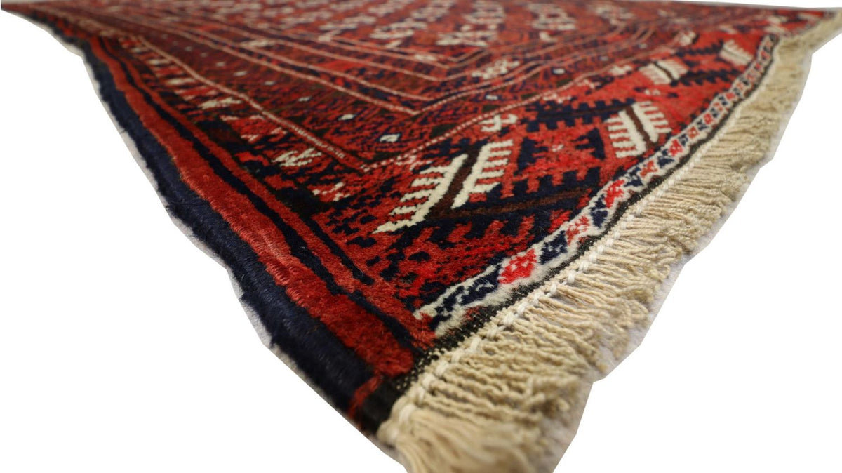 Afghan Teppich 229 x 123 cm - dunkelrot