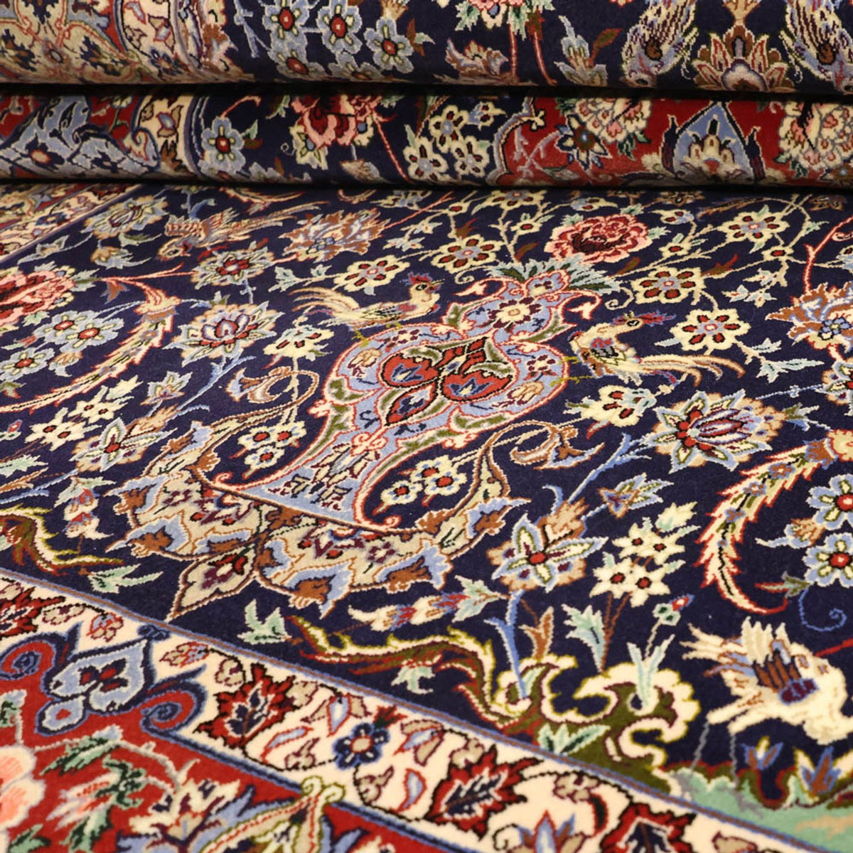 Orientteppich - Isfahan - Seidenkette - 166 x 114 cm - dunkelblau