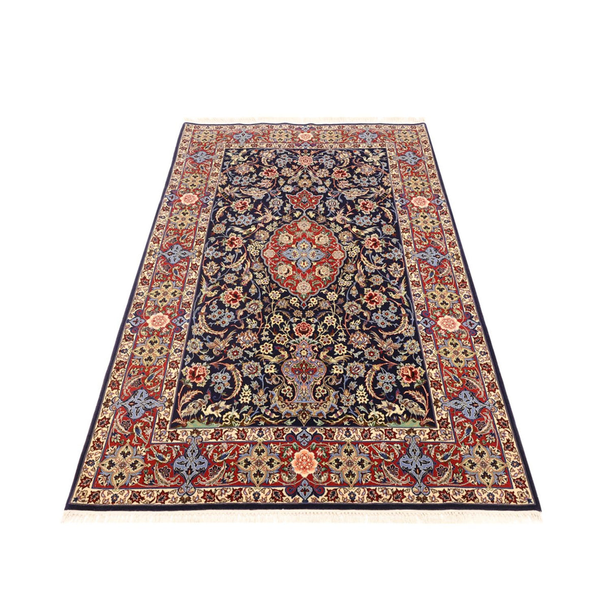 Orientteppich - Isfahan - Seidenkette - 166 x 114 cm - dunkelblau