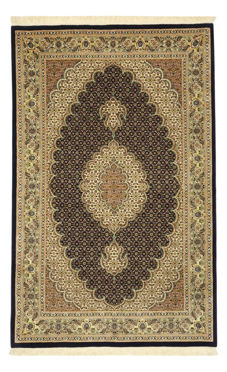 Perserteppich - Täbriz - Royal - Seidenkette - 160 x 98 cm - dunkelbeige