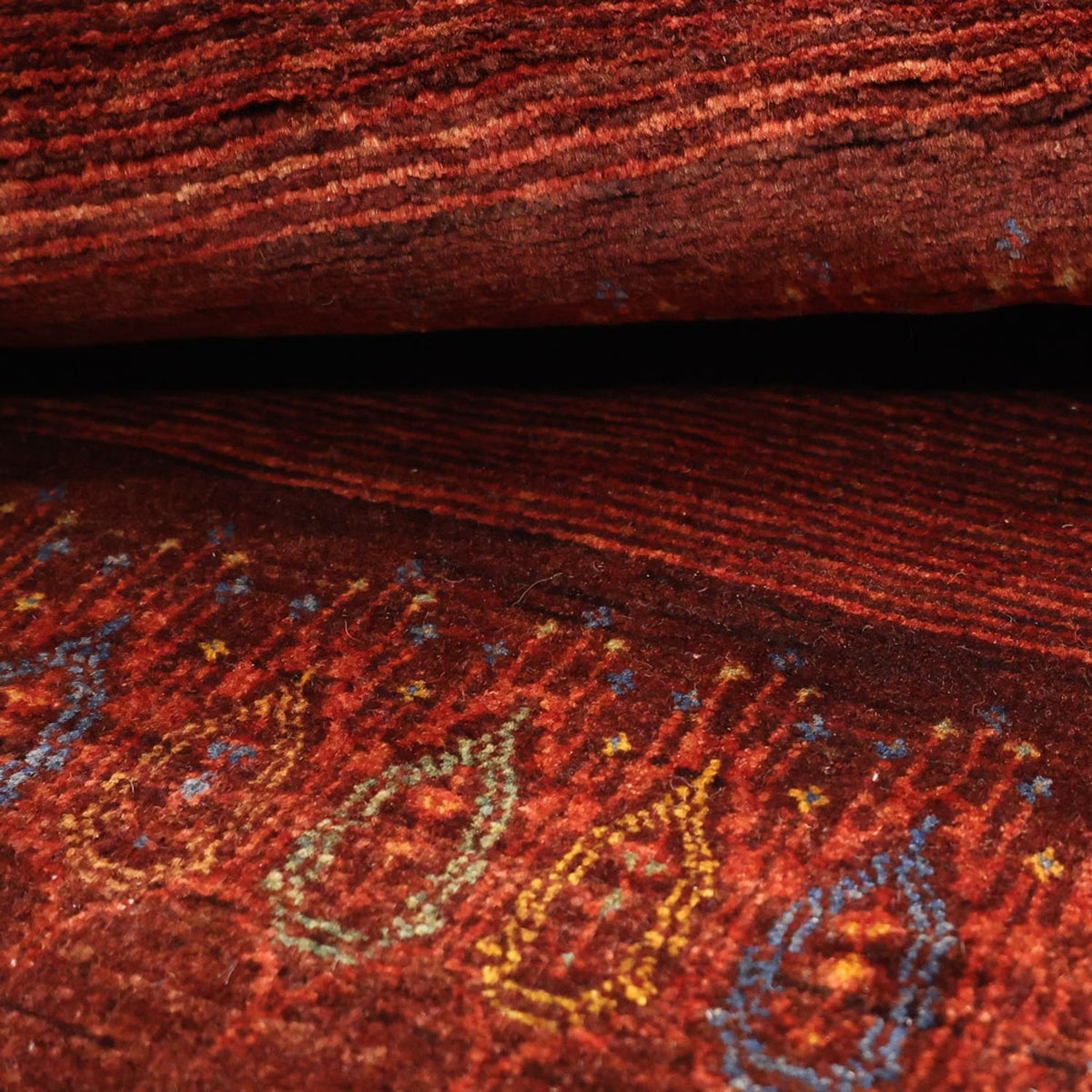 Gabbeh Teppich - Kaschkuli Perser - 131 x 82 cm - dunkelrot