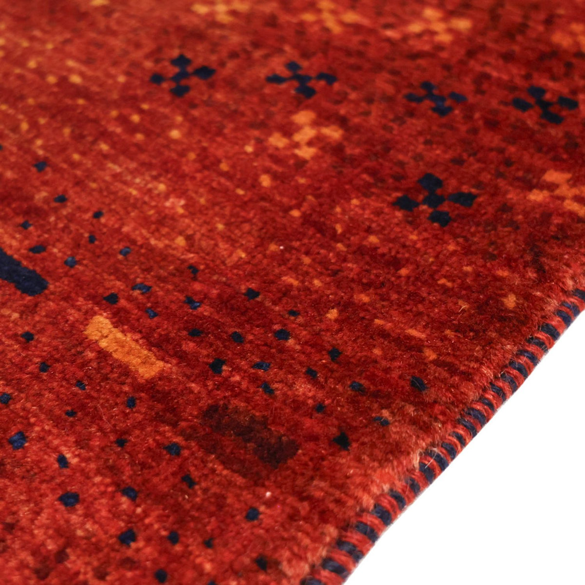 Gabbeh Teppich - Kaschkuli Perser quadratisch - 111 x 101 cm - dunkelrot