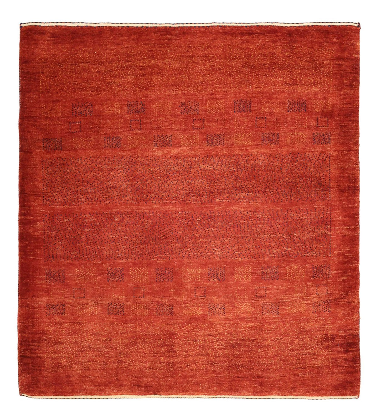 Gabbeh Teppich - Kaschkuli Perser quadratisch - 112 x 101 cm - dunkelrot