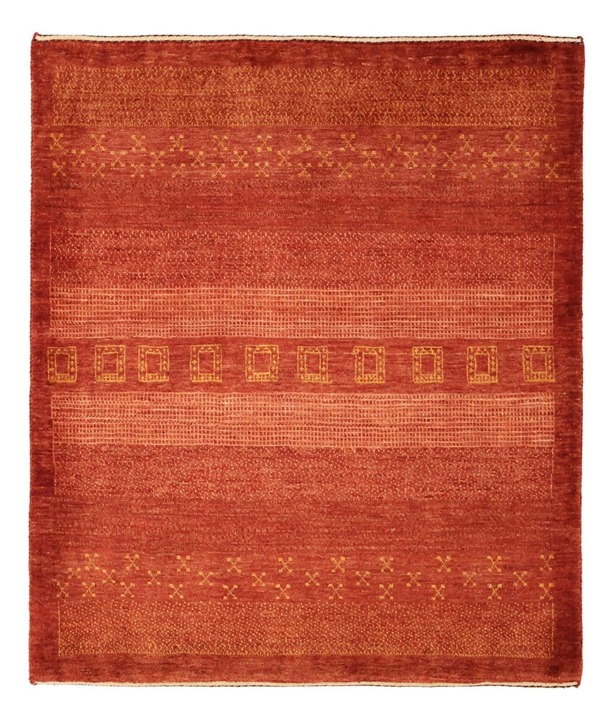 Gabbeh Teppich - Kaschkuli Perser - 113 x 97 cm - rot