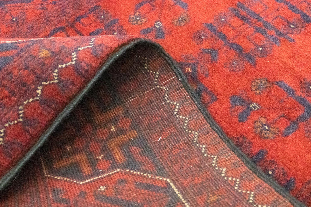 Afghan Teppich - Kunduz 287 x 83 cm - dunkelrot
