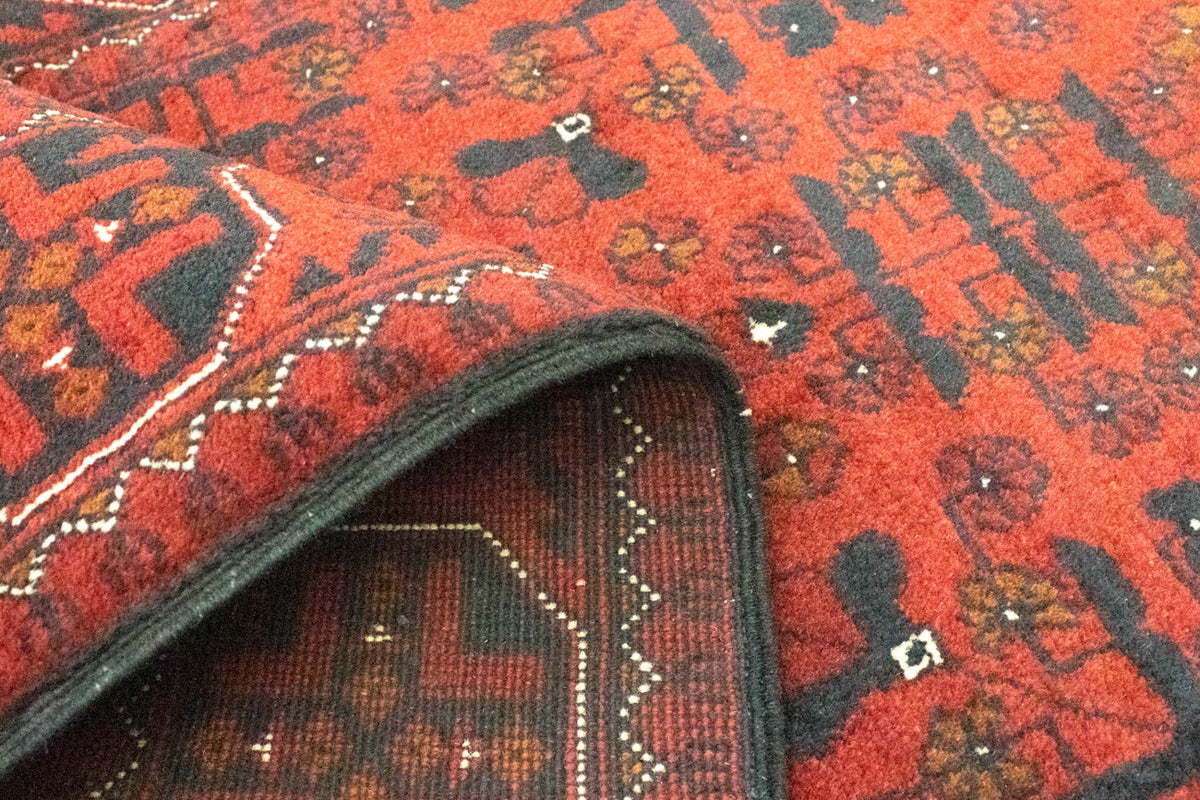 Afghan Teppich - Kunduz 302 x 78 cm - rot