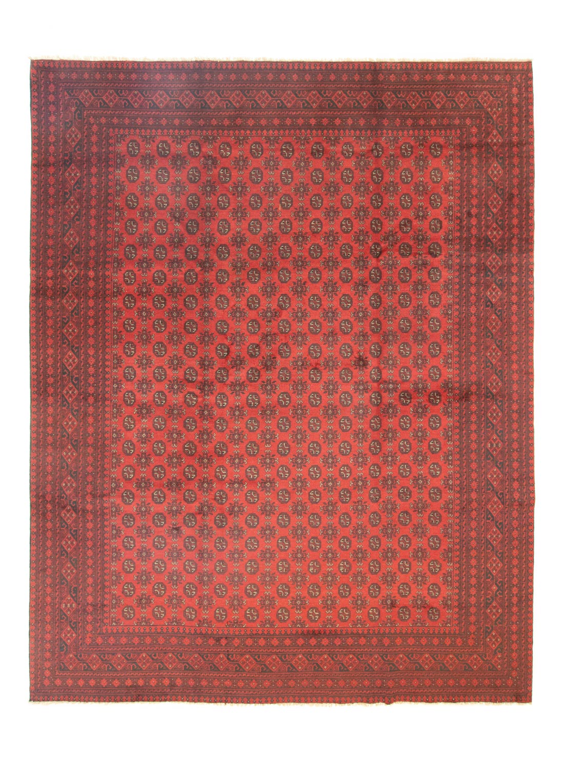 Afghan Teppich - Filpa 390 x 302 cm - dunkelrot