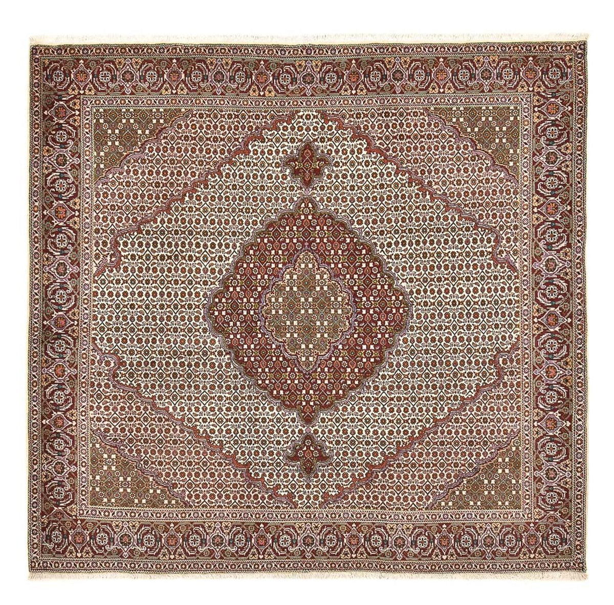 Perserteppich - Täbriz - Royal quadratisch  - 204 x 200 cm - braun