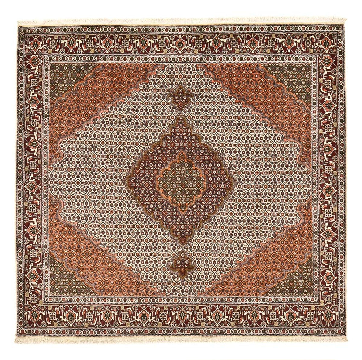 Perserteppich - Täbriz - Royal quadratisch - 203 x 200 cm - hellbraun