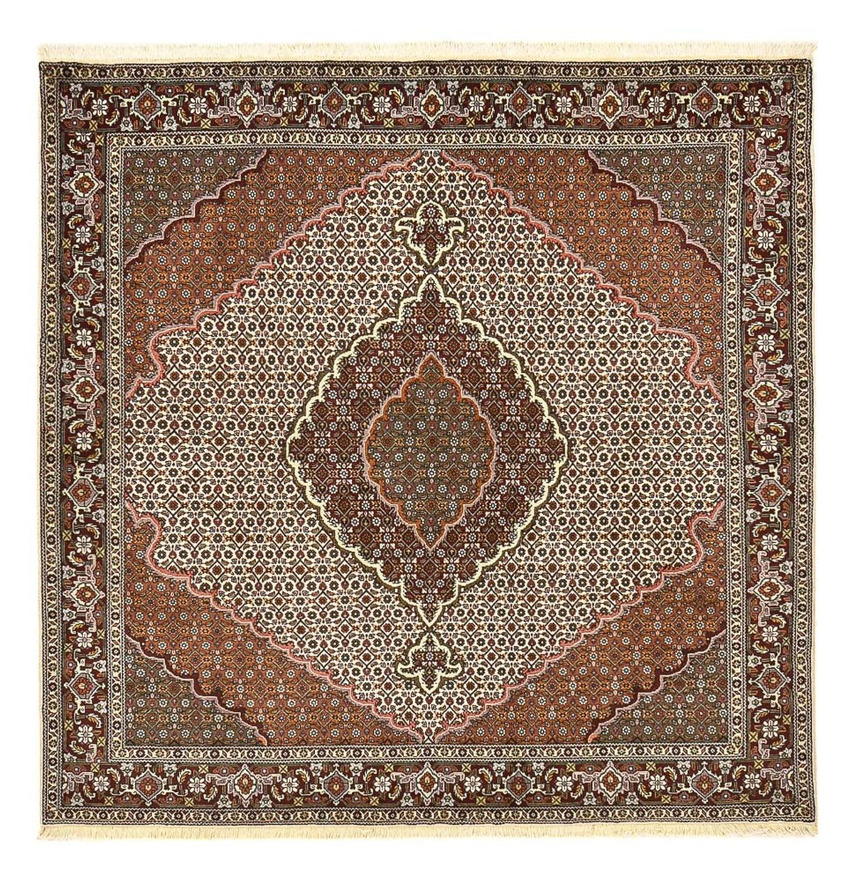 Perserteppich - Täbriz - Royal quadratisch - 205 x 201 cm - hellbraun