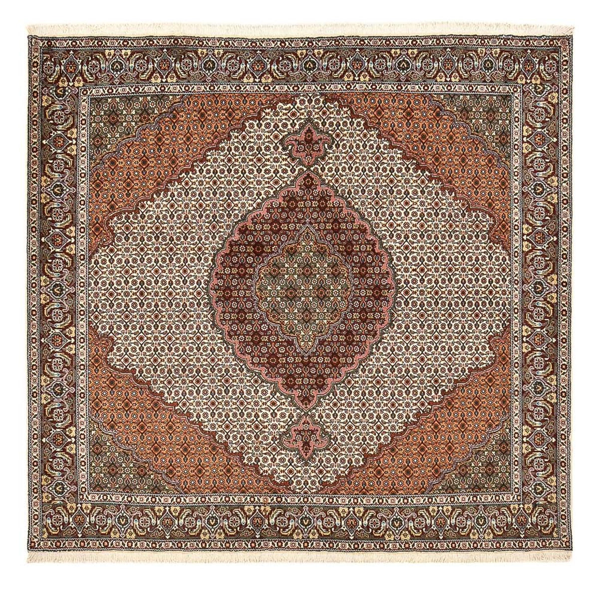 Perserteppich - Täbriz - Royal quadratisch  - 203 x 199 cm - mehrfarbig