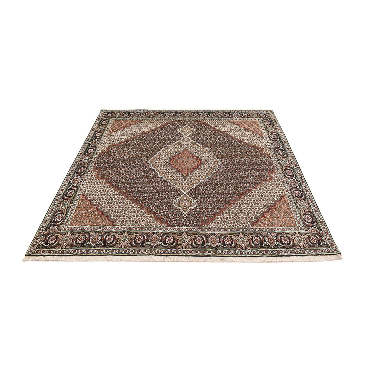 Perserteppich - Täbriz - Royal quadratisch  - 204 x 200 cm - braun