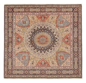 Perserteppich - Täbriz - Royal quadratisch  - 254 x 248 cm - dunkelbeige