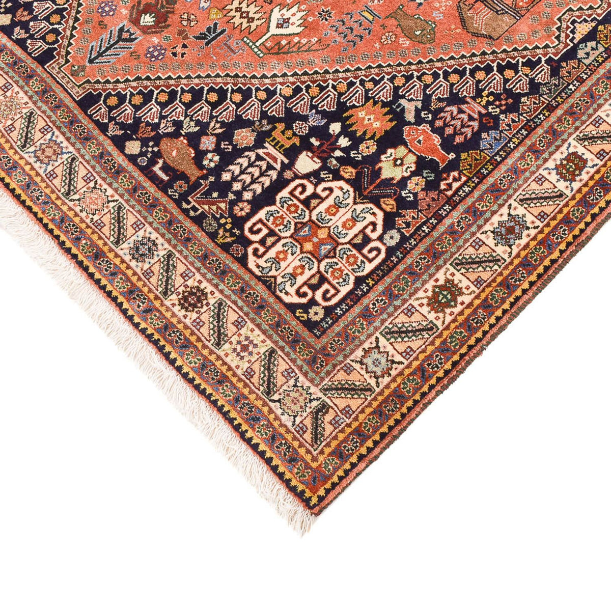 Gabbeh Teppich - Kaschkuli Perser - 202 x 152 cm - hellrot