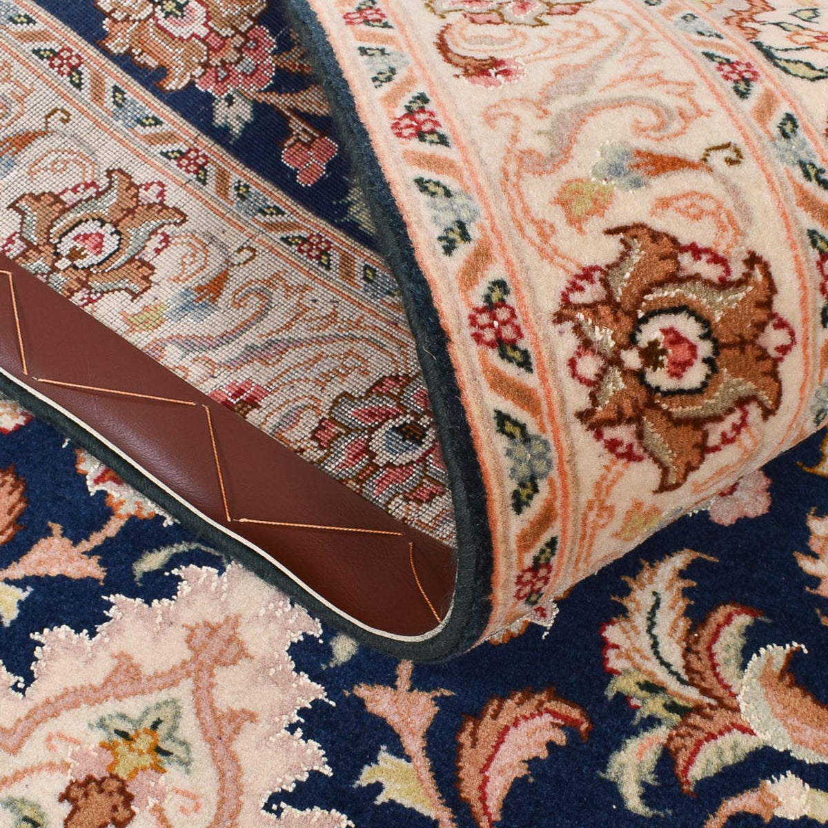 Läufer Perser - Täbriz - Royal - 310 x 82 cm - dunkelblau