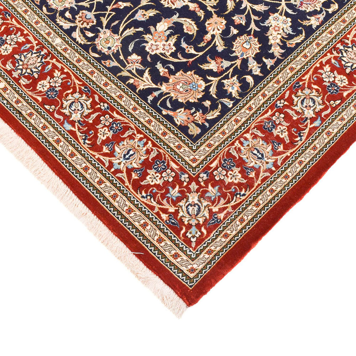 Perserteppich - Ghom - Royal - 204 x 133 cm - dunkelblau