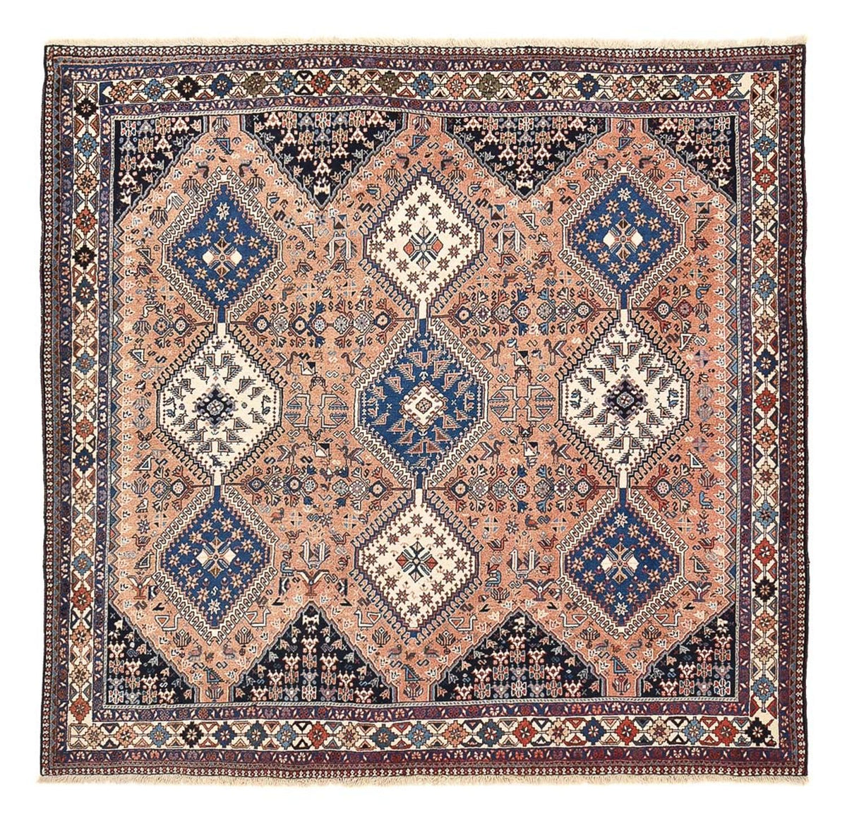 Perserteppich - Nomadic quadratisch  - 203 x 193 cm - hellrot