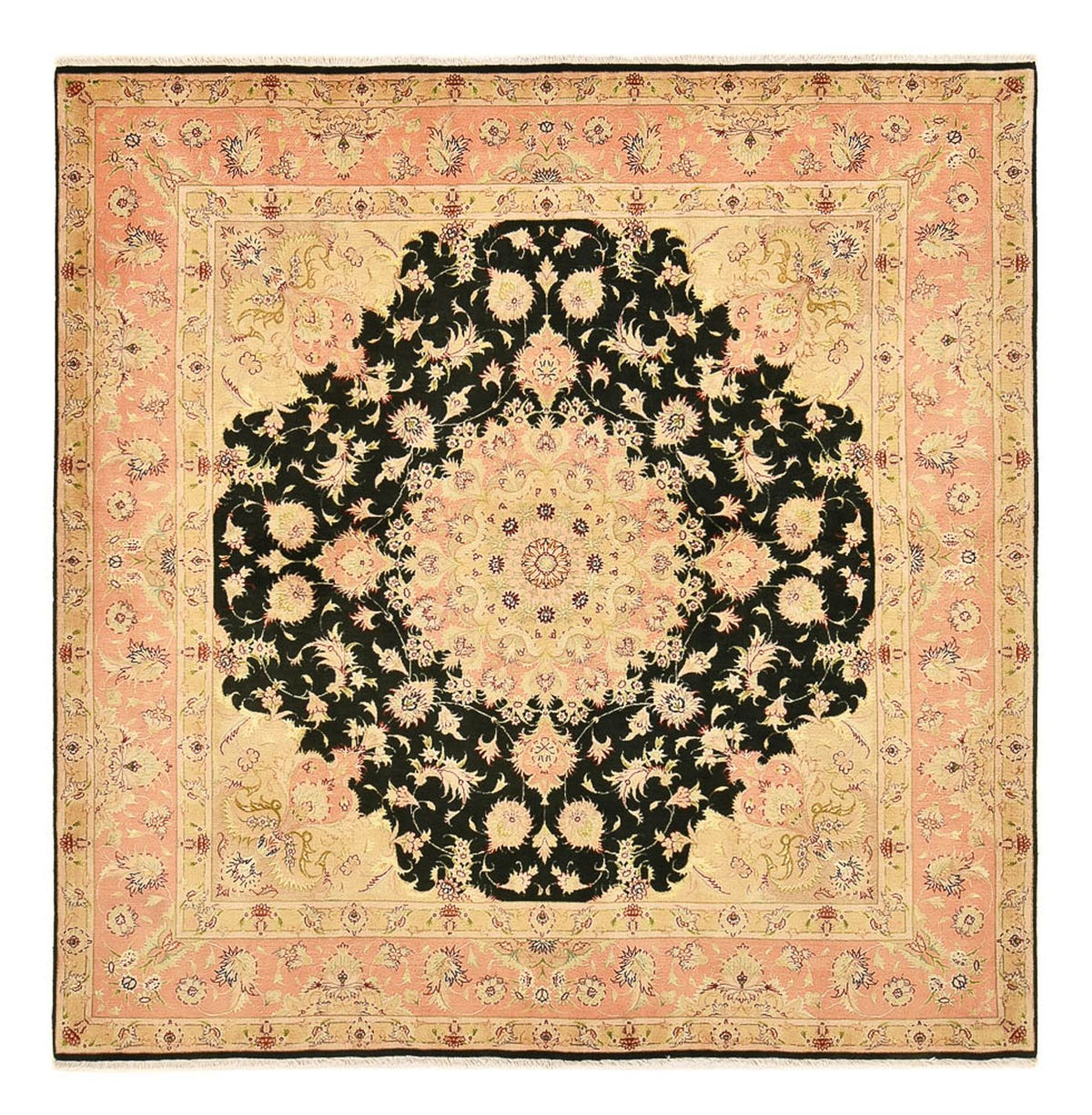 Perserteppich - Täbriz - Royal quadratisch  - 202 x 196 cm - dunkelblau