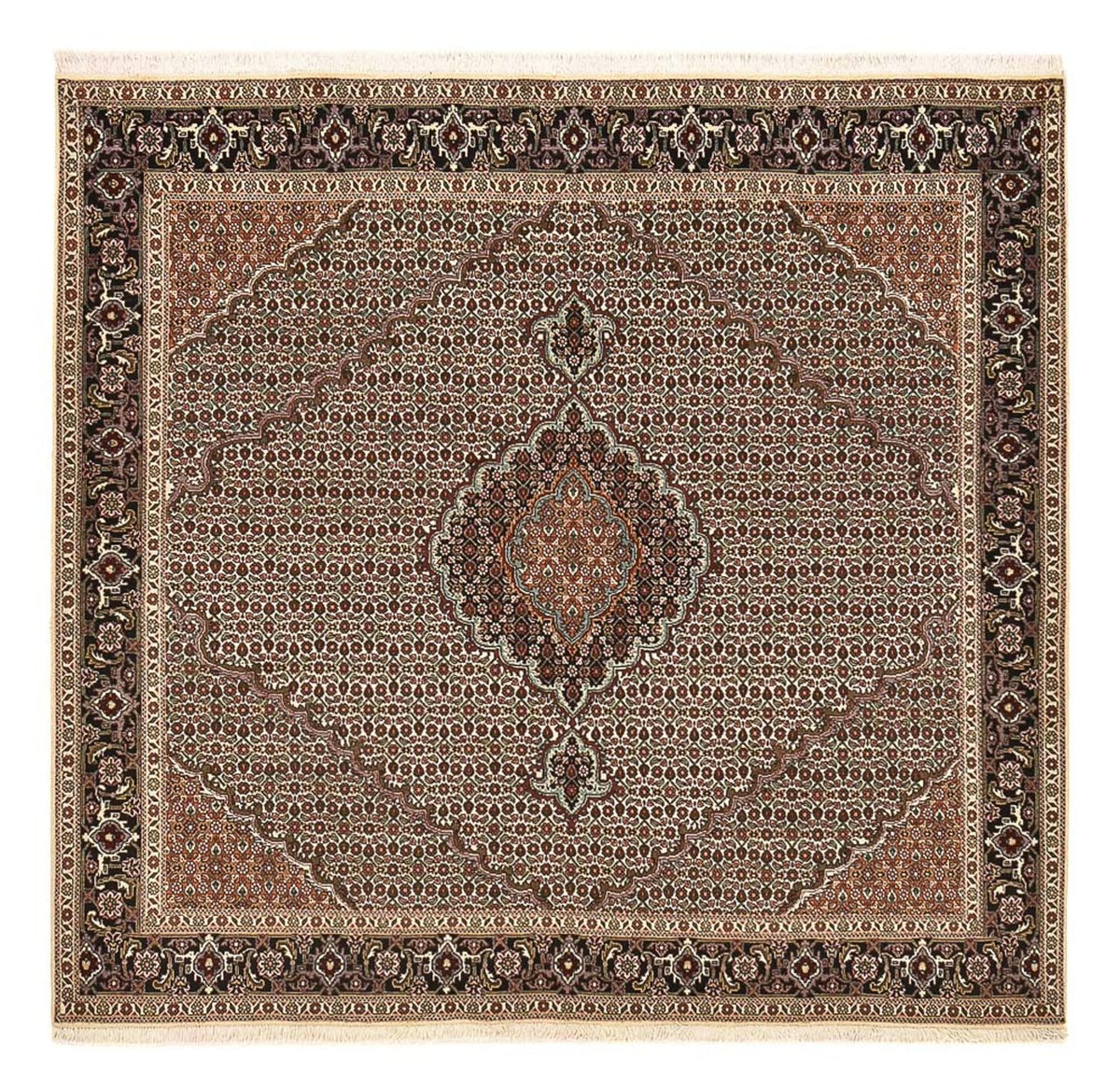 Perserteppich - Täbriz - Royal quadratisch  - 202 x 200 cm - braun