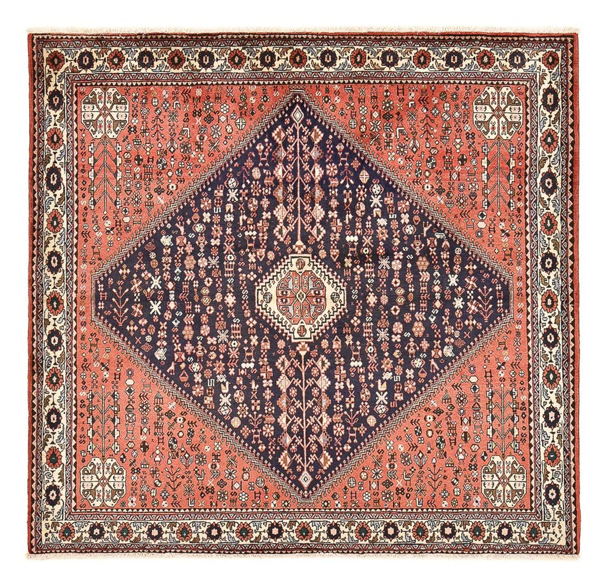 Perserteppich - Nomadic quadratisch  - 203 x 196 cm - hellrot
