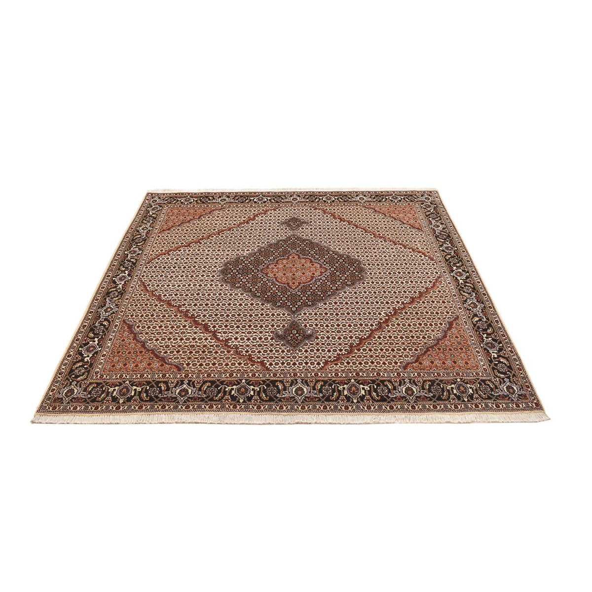 Perserteppich - Täbriz - Royal quadratisch - 203 x 195 cm - dunkelbeige