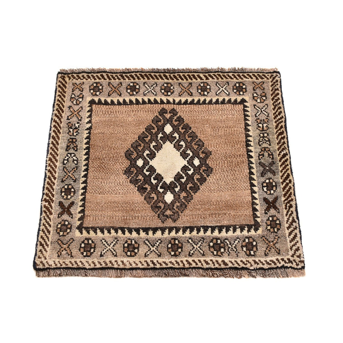 Perserteppich - Nomadic - 56 x 53 cm - hellbeige
