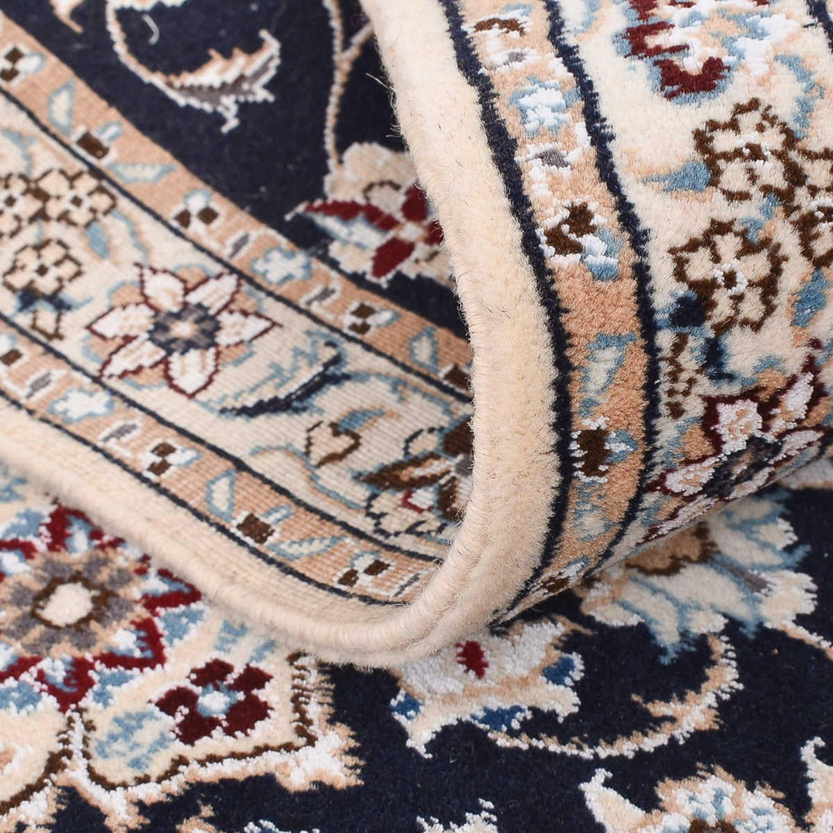 Läufer Perser - Nain - Royal - 213 x 72 cm - dunkelblau