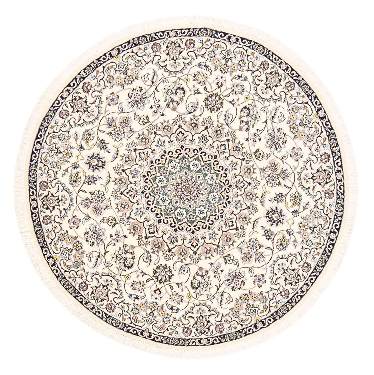 Perserteppich - Nain - Royal rund  - 152 x 152 cm - creme